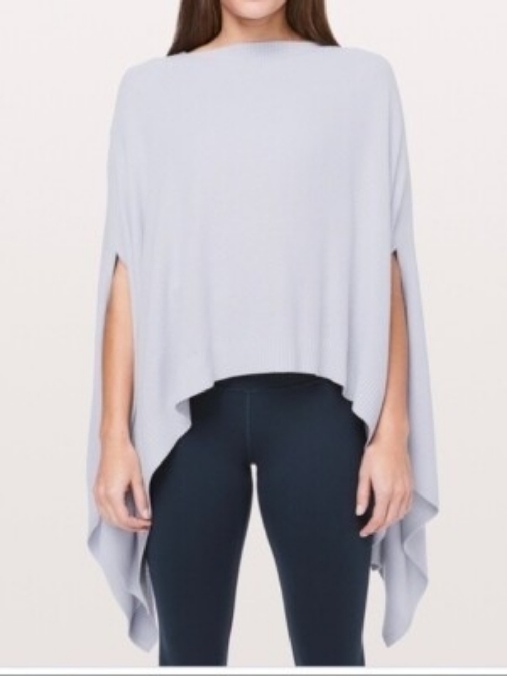 OS Lululemon Forward Flow Grey Cashmere Blend Poncho